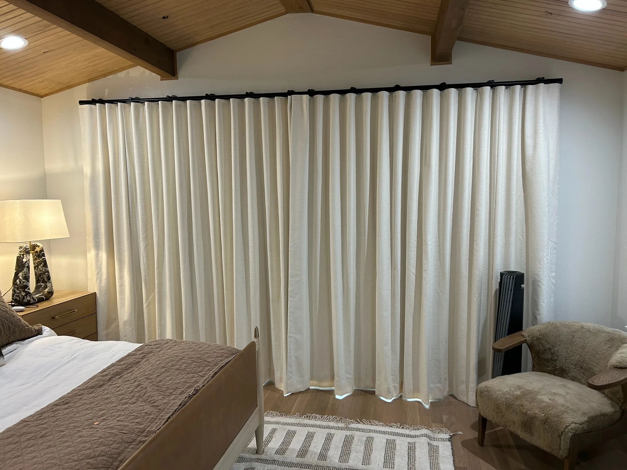 Motorized drapes installed in Fannin County, GA by Love Is Blinds