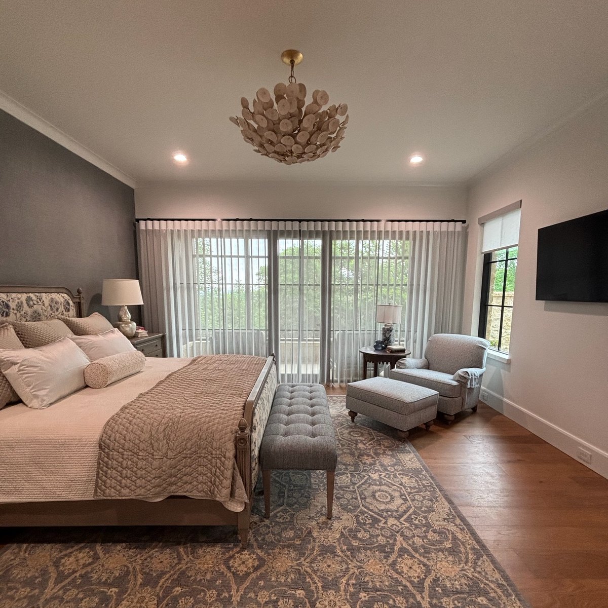 Custom smart motorized sheer drapery by Love Is Blinds Georgia